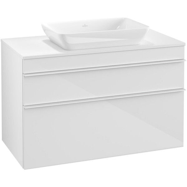Villeroy &amp; Boch VENTICELLO Waschtischunterschrank 95 cm breit, Weiß, Griff Weiß