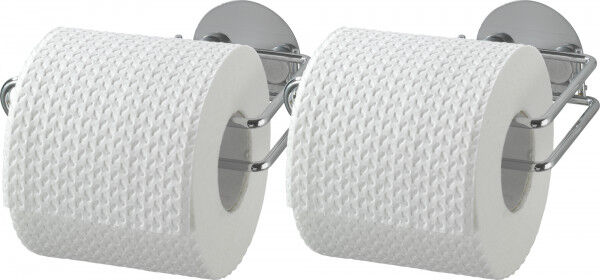WENKO Turbo-Loc® Toilettenpapierrollenhalter, 2er Set, Befestigen ohne bohren