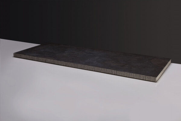 Natursteinplatte (100,5 cm) Bluestone, Rand gemeißelt, 2 Bohrlöcher 400057