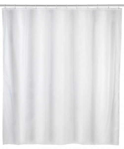 WENKO Anti-Schimmel Duschvorhang Uni White, Polyester, 120 x 200 cm, waschbar