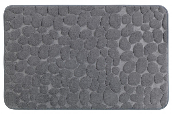 WENKO Badteppich Memory Foam Pebbles Grau, 50 x 80 cm