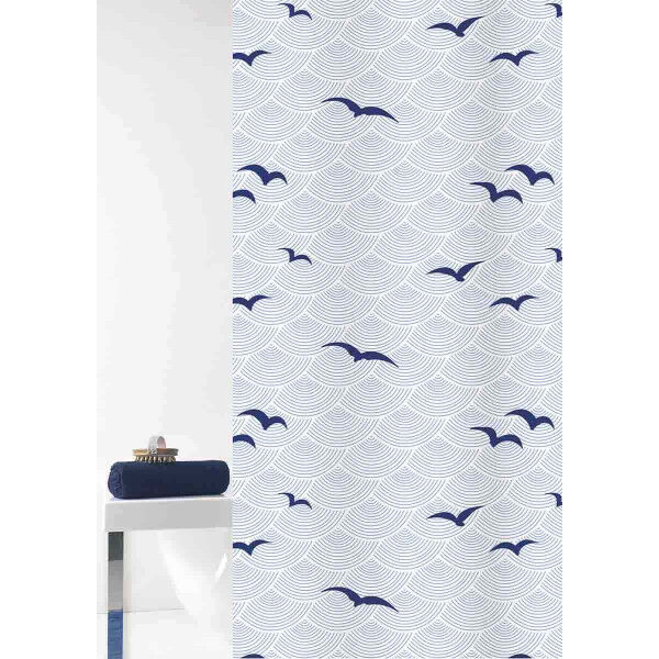 GRUND SEACOAST Duschvorhang 180 x 200 cm Weiß/Blau