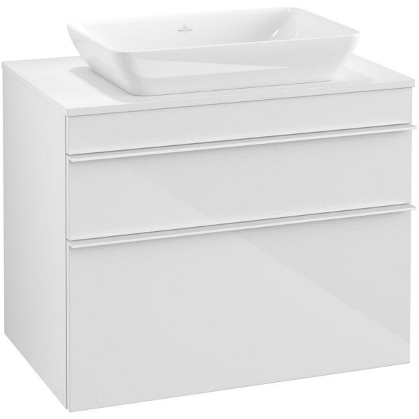 Villeroy &amp; Boch VENTICELLO Waschtischunterschrank 75 cm breit, Weiß, Griff Weiß