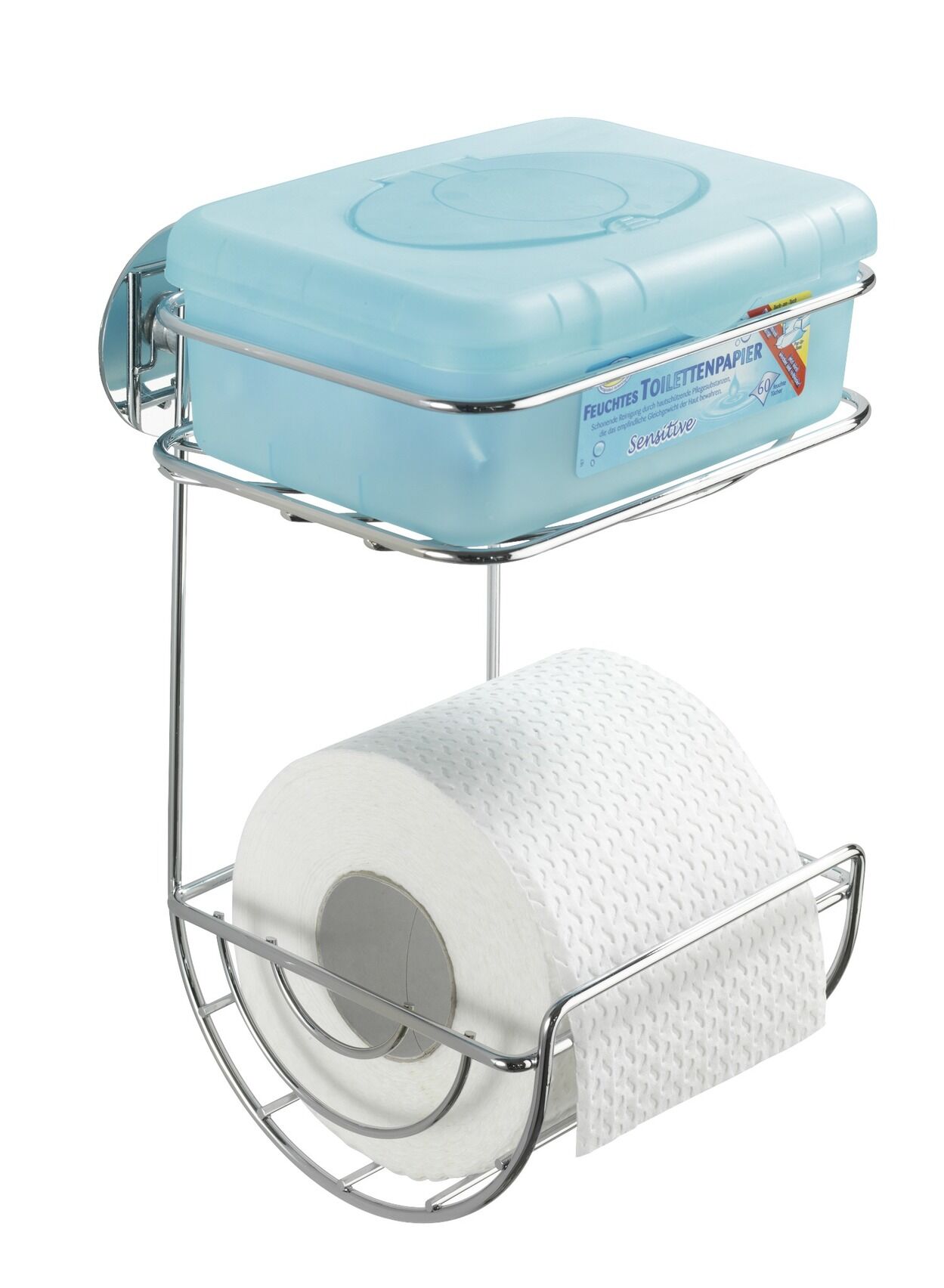 | BadeDu ohne bohren Ablage, mit WENKO Toilettenpapierhalter