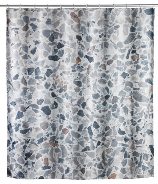 WENKO Duschvorhang Terrazzo, Polyester, 180 x 200 cm, waschbar