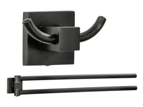 Fackelmann NEW YORK Accessoires Set Handtuchhalter flexibel /Doppelhaken Schwarz