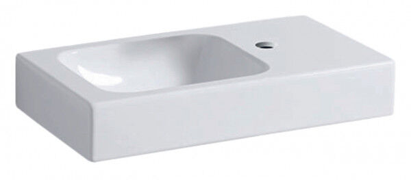 Geberit ICON Handwaschbecken 53x31cm mit Ablagefläche, Hahnloch rechts, Weiß