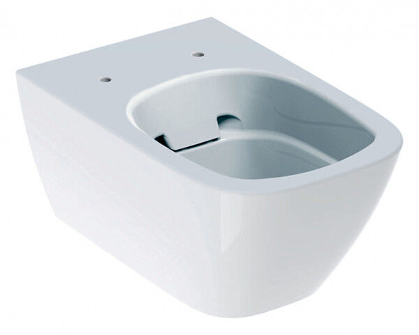 Geberit SMYLE SQUARE Tiefspül-WC, spülrandlos, wandhängend, geschlossene Form, Weiß