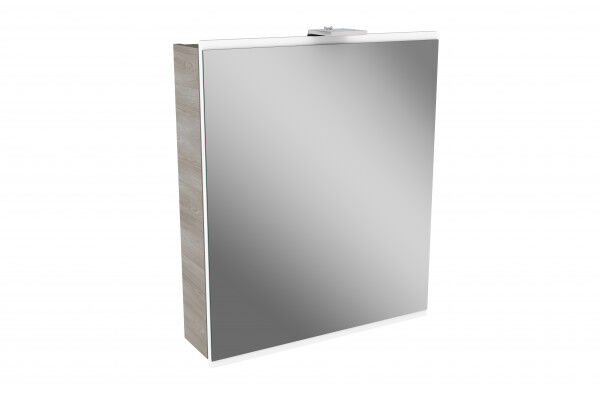 Fackelmann LIMA LED Spiegelschrank 60 cm breit, Braun/Weiß