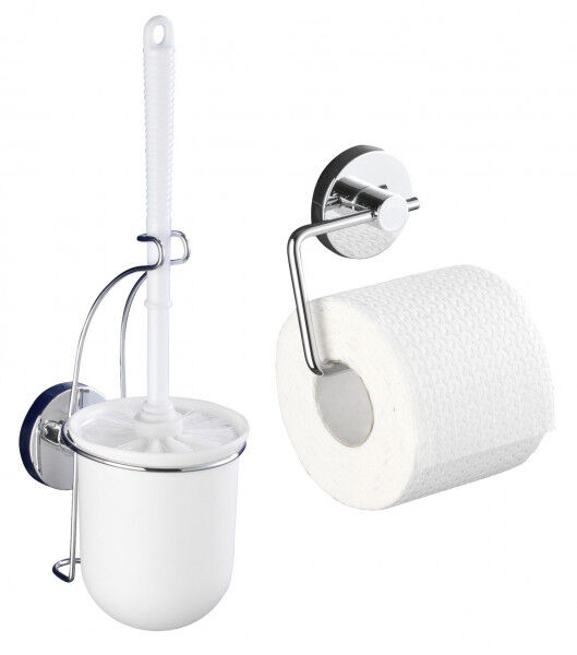 WENKO Vacuum-Loc® Toilettenpapierhalter Milazzo und WC-Garnitur, 2-teiliges Set
