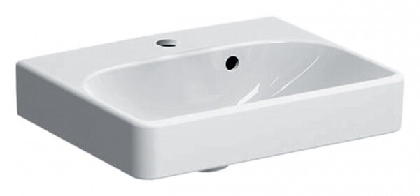 Geberit SMYLE SQUARE Handwaschbecken, 45x36cm, mit asymetrischem Überlauf, Weiß