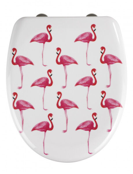 WENKO Premium WC-Sitz Flamingo, Duroplast, mit Absenkautomatik