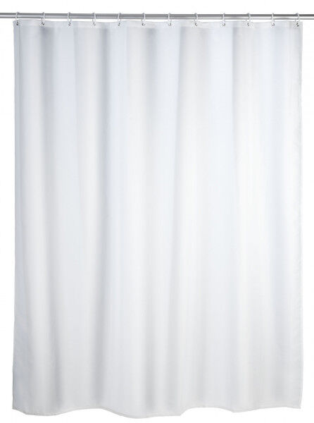 WENKO Duschvorhang Uni Weiß, 180 x 200 cm, waschbar