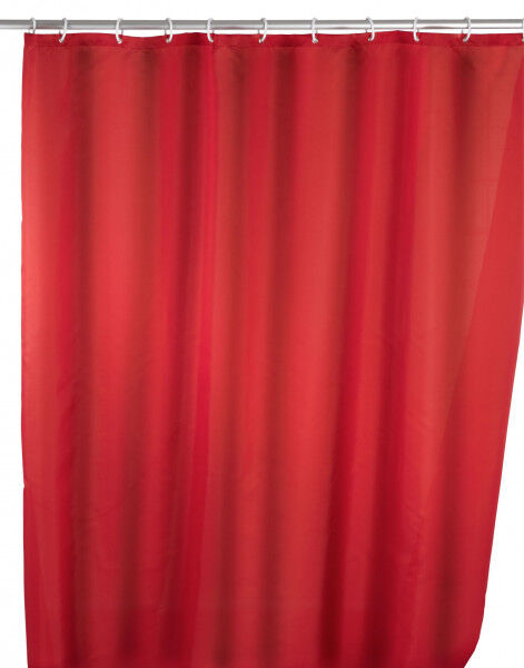 WENKO Anti-Schimmel Duschvorhang Uni Red, 180 x 200 cm, waschbar